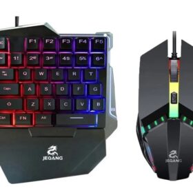 Jeqang JK-913 Pack Gaming Mobile 2 en 1 – Clavier à une main + Souris