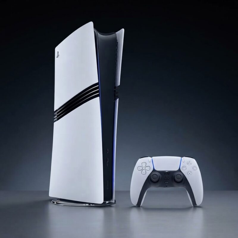Console Sony PlayStation 5 avec arrière-plan retravaillé