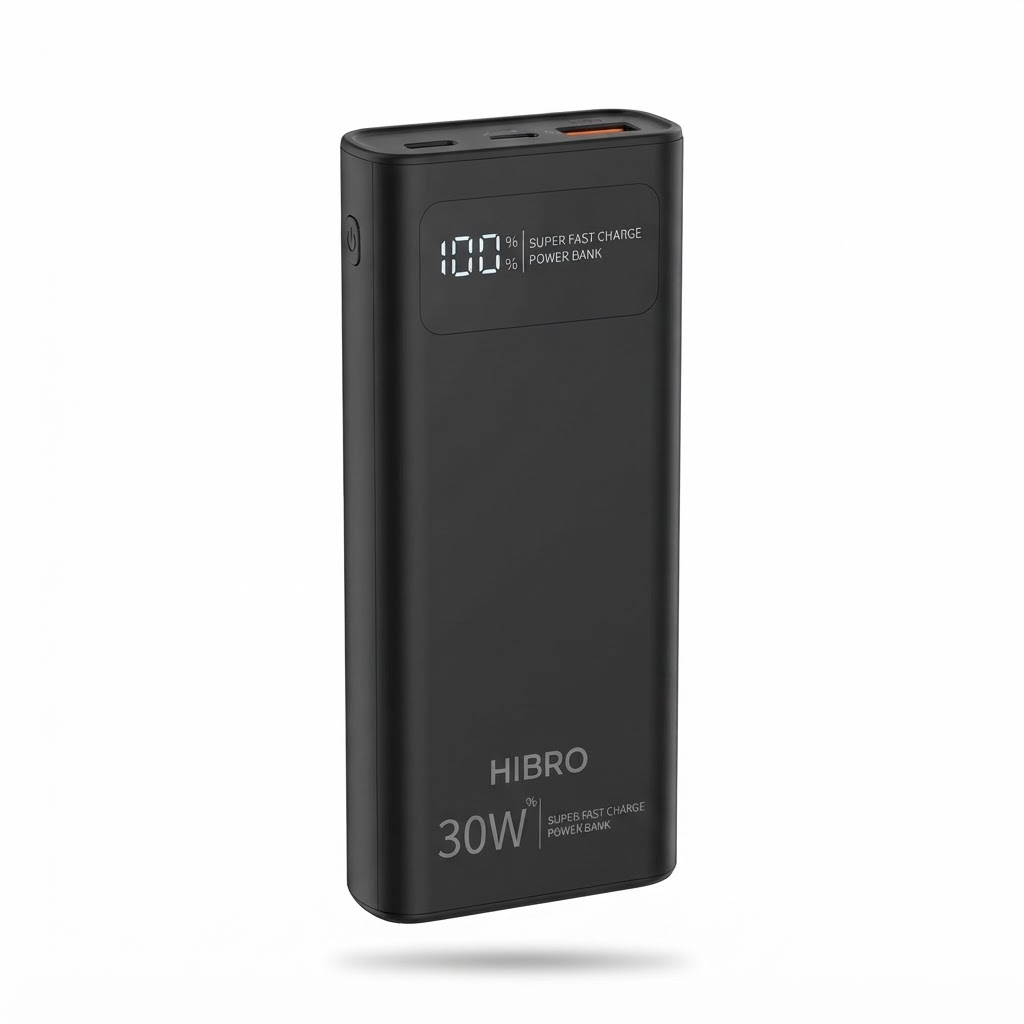 Batterie externe Hibro A6Pro noire et son emballage