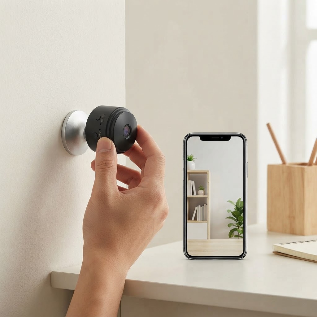 Mini Caméra Cachée – GENERIC – Full HD 1080P – Vision Nocturne – Détection de Mouvement en situation d’utilisation