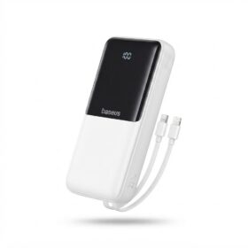 Batterie externe Baseus Lipow Dual-Cable Power Bank avec affichage numérique 20 000 mAh 22,5 W