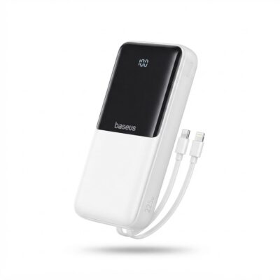 Batterie externe Baseus Lipow Dual-Cable Power Bank avec affichage numérique 20 000 mAh 22,5 W